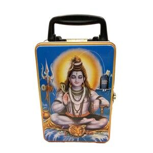 Hindu God Ramayama Shiva Hanuman Tin Box Accoutrements # 10555 Vintage 1999